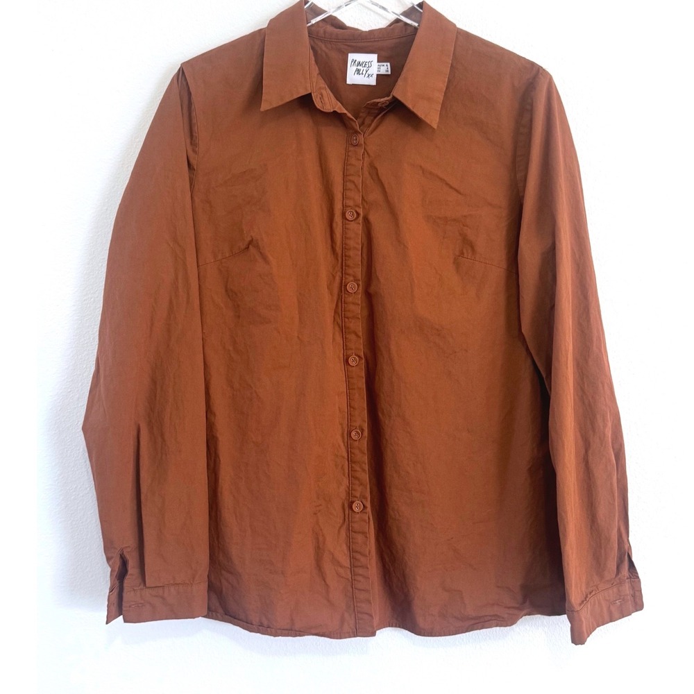 Princess Polly | Women's Brown Long Sleeve Button-Down Dress Shirt - Collared
